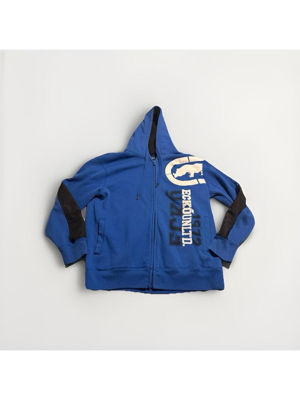 Vintage Ecko Unltd Big Rhino Logo Embroidered Zip Hoodie Hip-Hop Men's XLarge